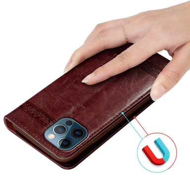 iPhone 12 PRO MAX lommebokdeksel etui (rød)