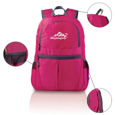 Sammenleggbar ryggsekk 36L unisex vanntett (rosa)