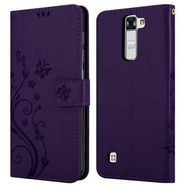 LG K7 2016 lommebokdeksel Blomster (lilla)