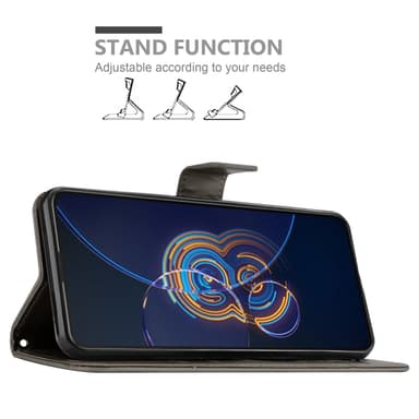 Asus ZenFone 8 FLIP lommebokdeksel Blomster (grå)