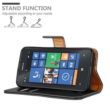Nokia Lumia 520 / 521 lommebokdeksel etui (svart)
