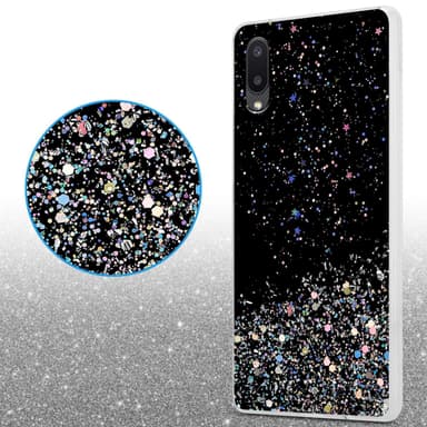 Samsung Galaxy A02 / M02 Silikondeksel Glitter (Svart)