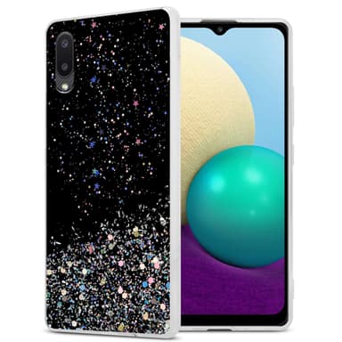 Samsung Galaxy A02 / M02 Silikondeksel Glitter (Svart)