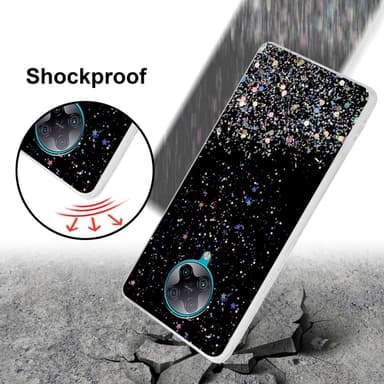 Xiaomi POCO F2 PRO Silikondeksel Glitter (Svart)
