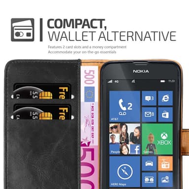 Nokia Lumia 520 / 521 lommebokdeksel etui (svart)