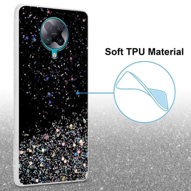 Xiaomi POCO F2 PRO Silikondeksel Glitter (Svart)