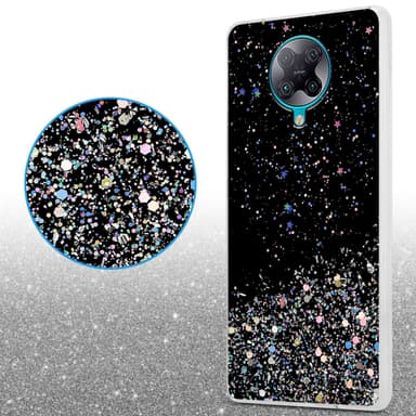 Xiaomi POCO F2 PRO Silikondeksel Glitter (Svart)