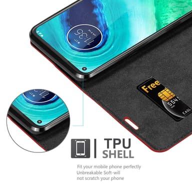 Motorola MOTO G8 lommebokdeksel case (rød)