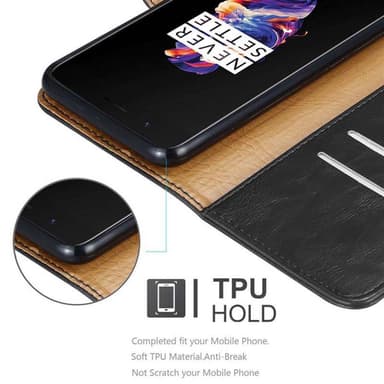 OnePlus 5 lommebokdeksel etui (svart)