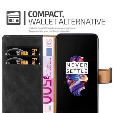 OnePlus 5 lommebokdeksel etui (svart)