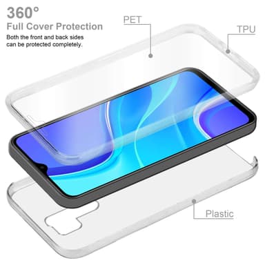 Xiaomi RedMi 9 Deksel 360 Case Cover (Gjennomsiktig)