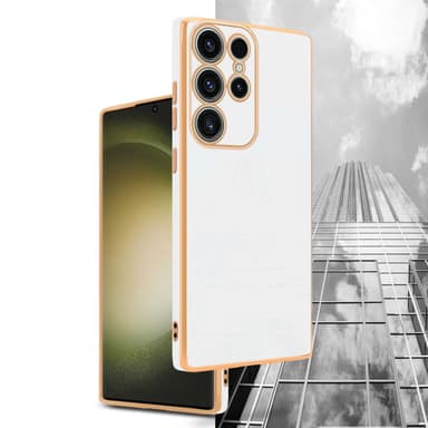 Samsung Galaxy S23 ULTRA silikondeksel case (Hvit)
