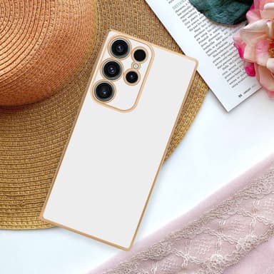 Samsung Galaxy S23 ULTRA silikondeksel case (Hvit)