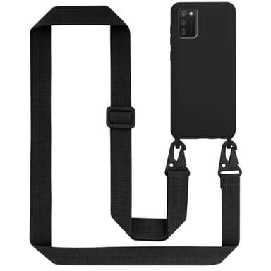 Deksel Samsung Galaxy A02s med Halskjede (svart)