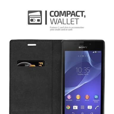 Sony Xperia M2 / M2 AQUA lommebokdeksel case (svart)