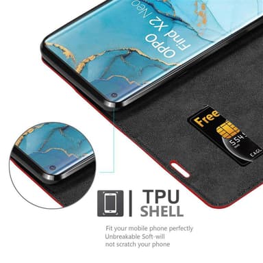 Oppo FIND X2 PRO lommebokdeksel case (rød)