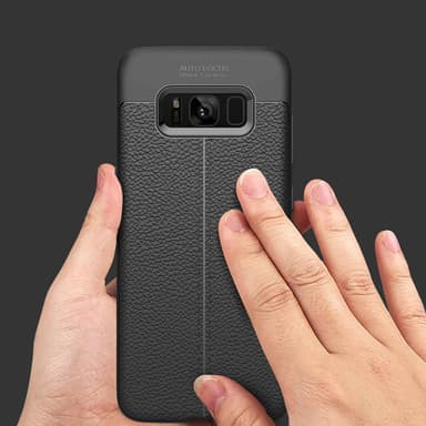 Samsung Galaxy S8 PLUS Deksel Kunstskinn (svart)