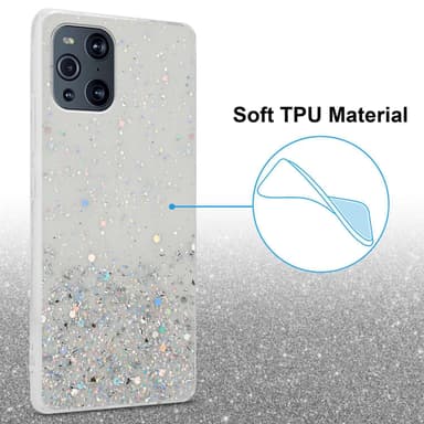Oppo FIND X3 PRO Silikondeksel Glitter (Gjennomsiktig)