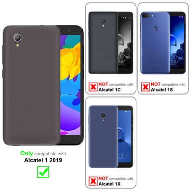 Alcatel 1 2019 lommebokdeksel etui (grå)
