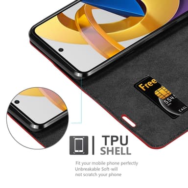 Xiaomi POCO M4 PRO 5G lommebokdeksel case (rød)