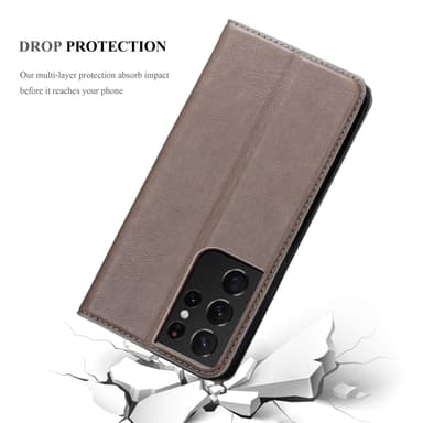 Samsung Galaxy S22 ULTRA lommebokdeksel case (brun)