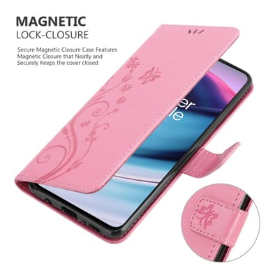 OnePlus Nord CE 5G lommebokdeksel Blomster (rosa)