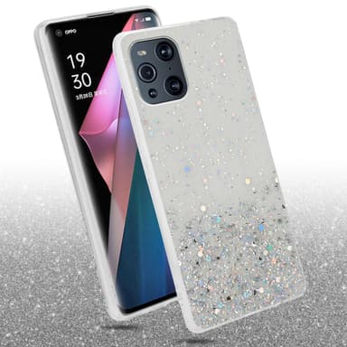 Oppo FIND X3 PRO Silikondeksel Glitter (Gjennomsiktig)