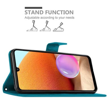 Samsung Galaxy A32 4G lommebokdeksel Blomster (blå)
