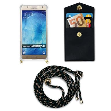 Samsung Galaxy J7 2015 Deksel med Halskjede (brun)
