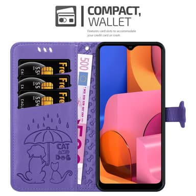 Samsung Galaxy A20s lommebokdeksel case (lilla)