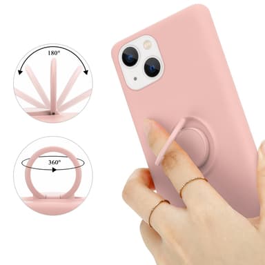 Deksel iPhone 14 Ring Case (rosa)