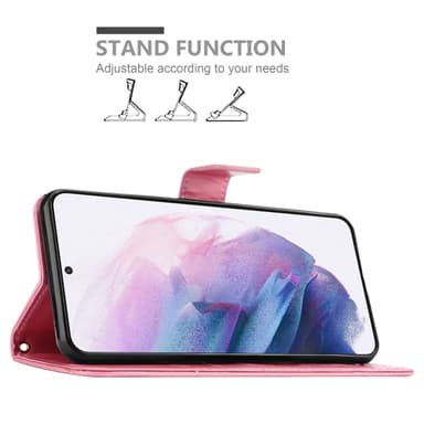 Samsung Galaxy S21 PLUS lommebokdeksel Blomster (rosa)