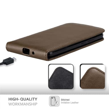 Motorola MOTO E4 deksel flip cover (brun)