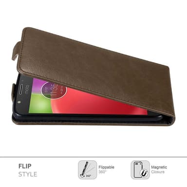 Motorola MOTO E4 deksel flip cover (brun)