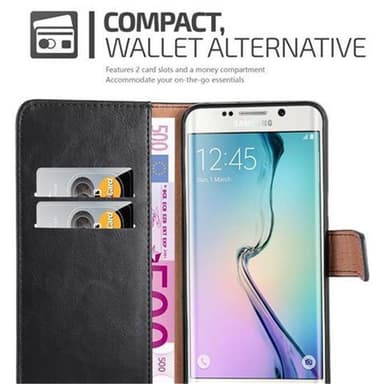 Samsung Galaxy S6 EDGE lommebokdeksel etui (svart)