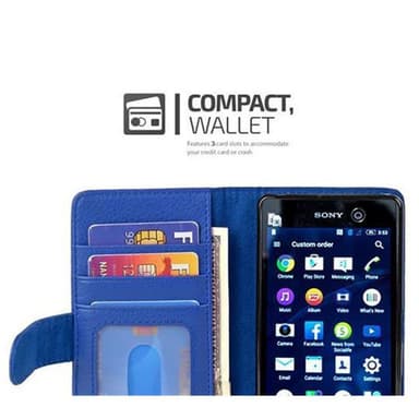 Sony Xperia M5 lommebokdeksel case (blå)