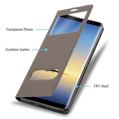 Samsung Galaxy NOTE 8 lommebokdeksel cover (brun)