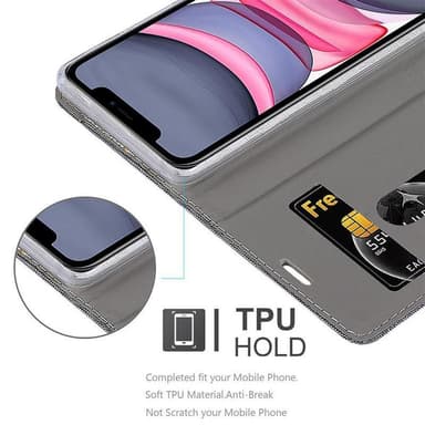 iPhone 11 lommebokdeksel etui (grå)