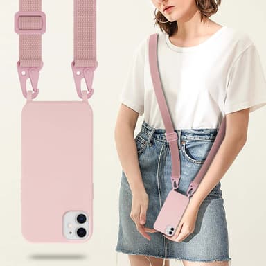 Deksel iPhone 11 med Halskjede (rosa)
