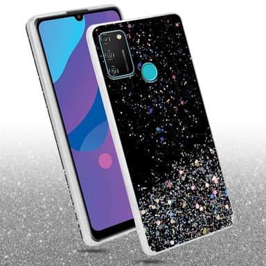 Honor 9A Silikondeksel Glitter (Svart)