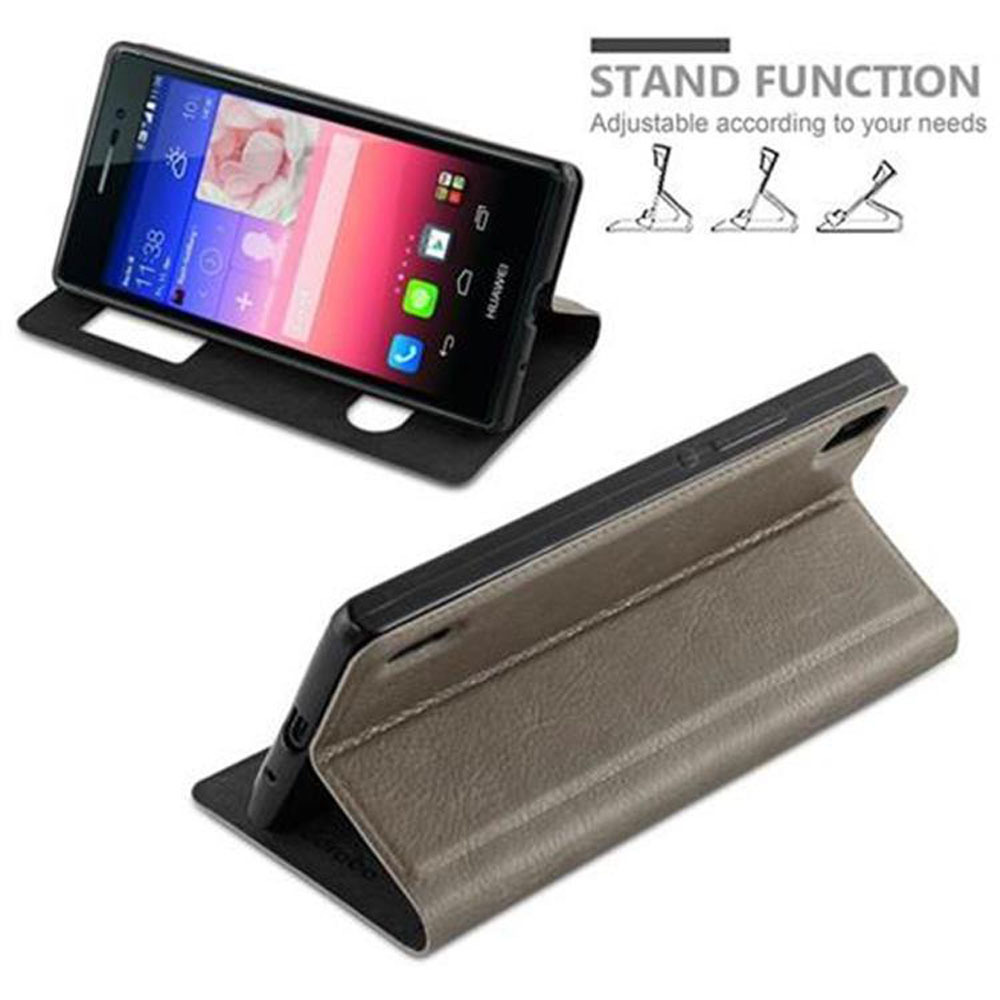Huawei ASCEND P7 lommebokdeksel cover (brun)