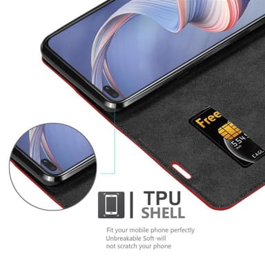 Oppo A92s lommebokdeksel case (rød)