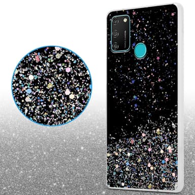 Honor 9A Silikondeksel Glitter (Svart)