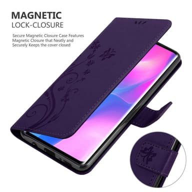 Xiaomi Mi NOTE 10 LITE lommebokdeksel Blomster (Lilla)