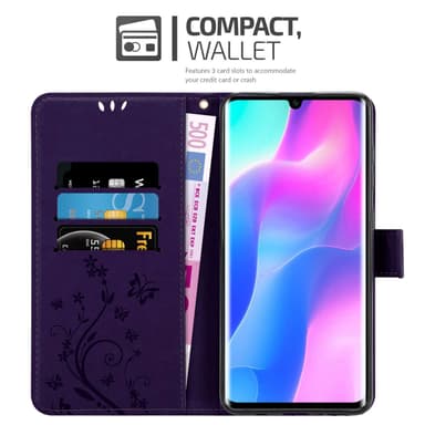 Xiaomi Mi NOTE 10 LITE lommebokdeksel Blomster (Lilla)