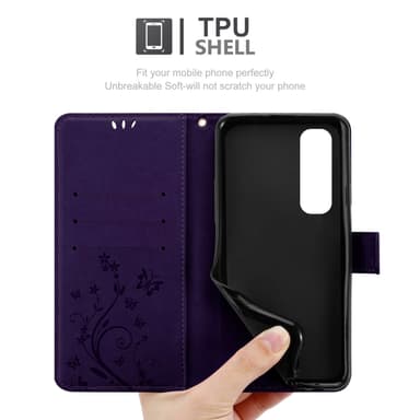 Xiaomi Mi NOTE 10 LITE lommebokdeksel Blomster (Lilla)