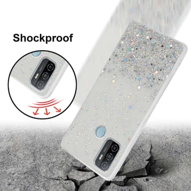 Oppo A53 Silikondeksel Glitter (Gjennomsiktig)