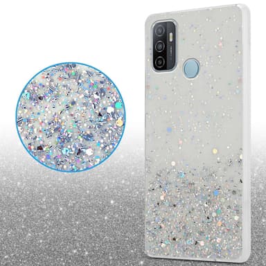 Oppo A53 Silikondeksel Glitter (Gjennomsiktig)