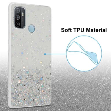 Oppo A53 Silikondeksel Glitter (Gjennomsiktig)