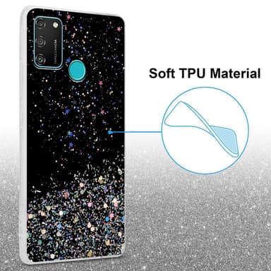 Honor 9A Silikondeksel Glitter (Svart)